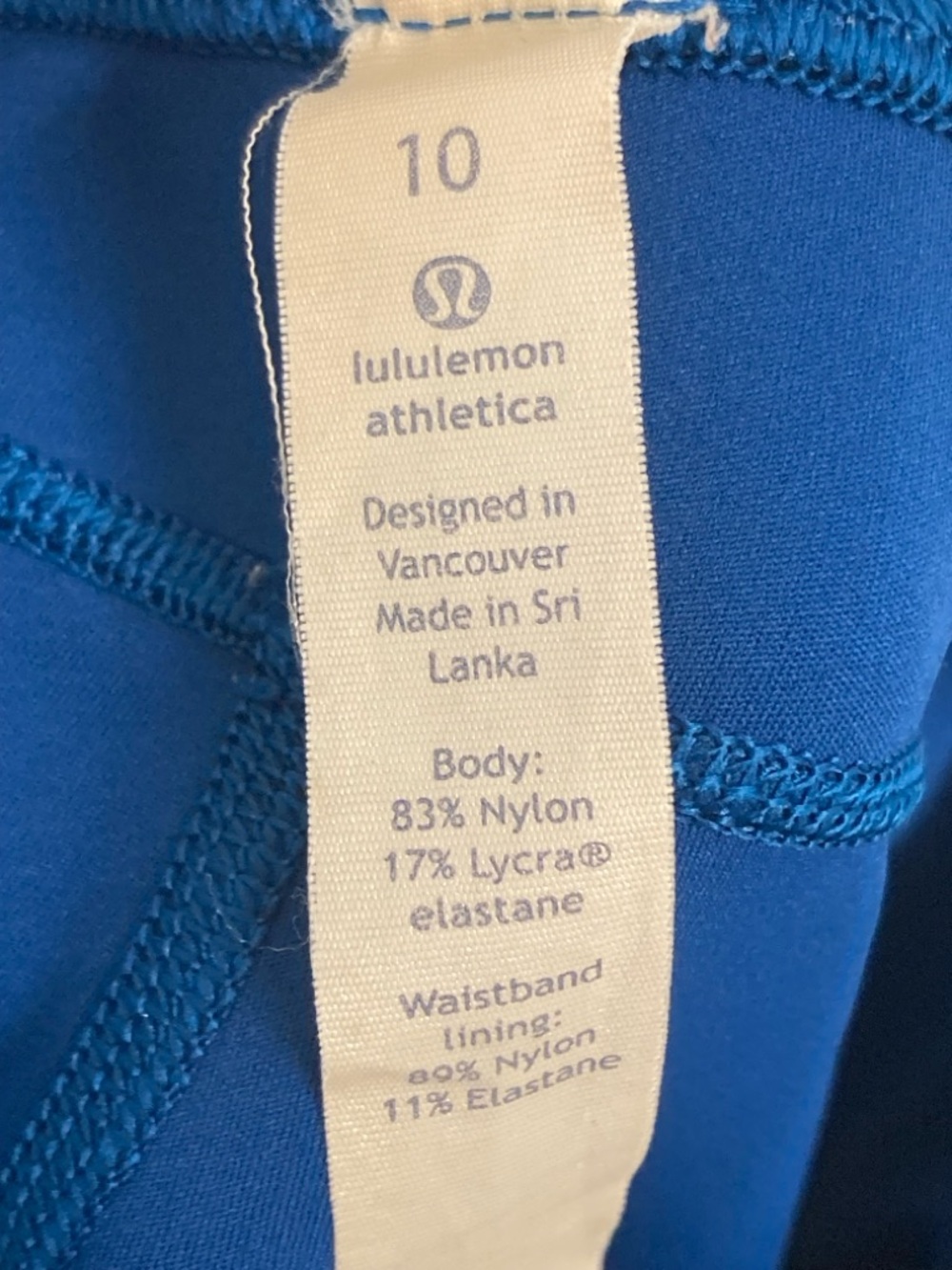Lululemon Royal Blue Fast and Free High Rise Leggings Size 10 - Picture 3 of 13